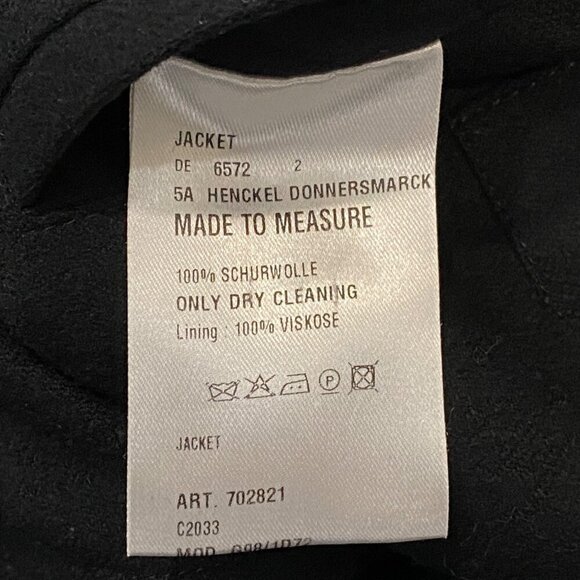 Scabal Black Wool Blazer Jacket Mens Size 54R Bespoke Made to Measure 3 Button - Picture 10 of 11